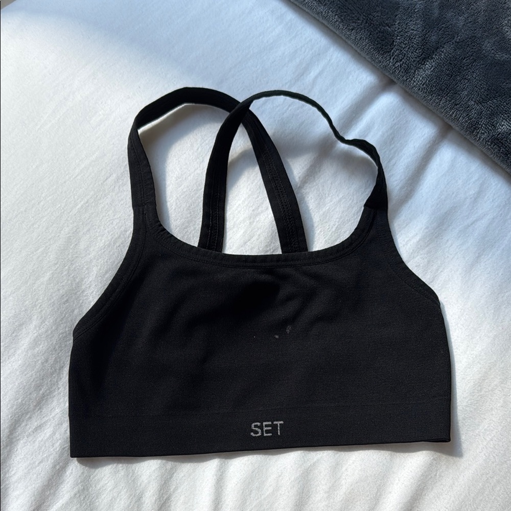 Set Active Black Sports Bra
